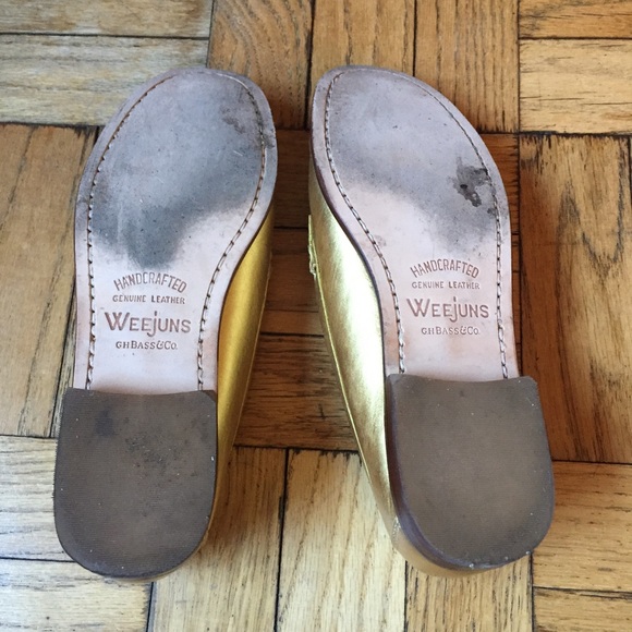 Weejuns Gold Leather Loafers - Picture 2 of 7
